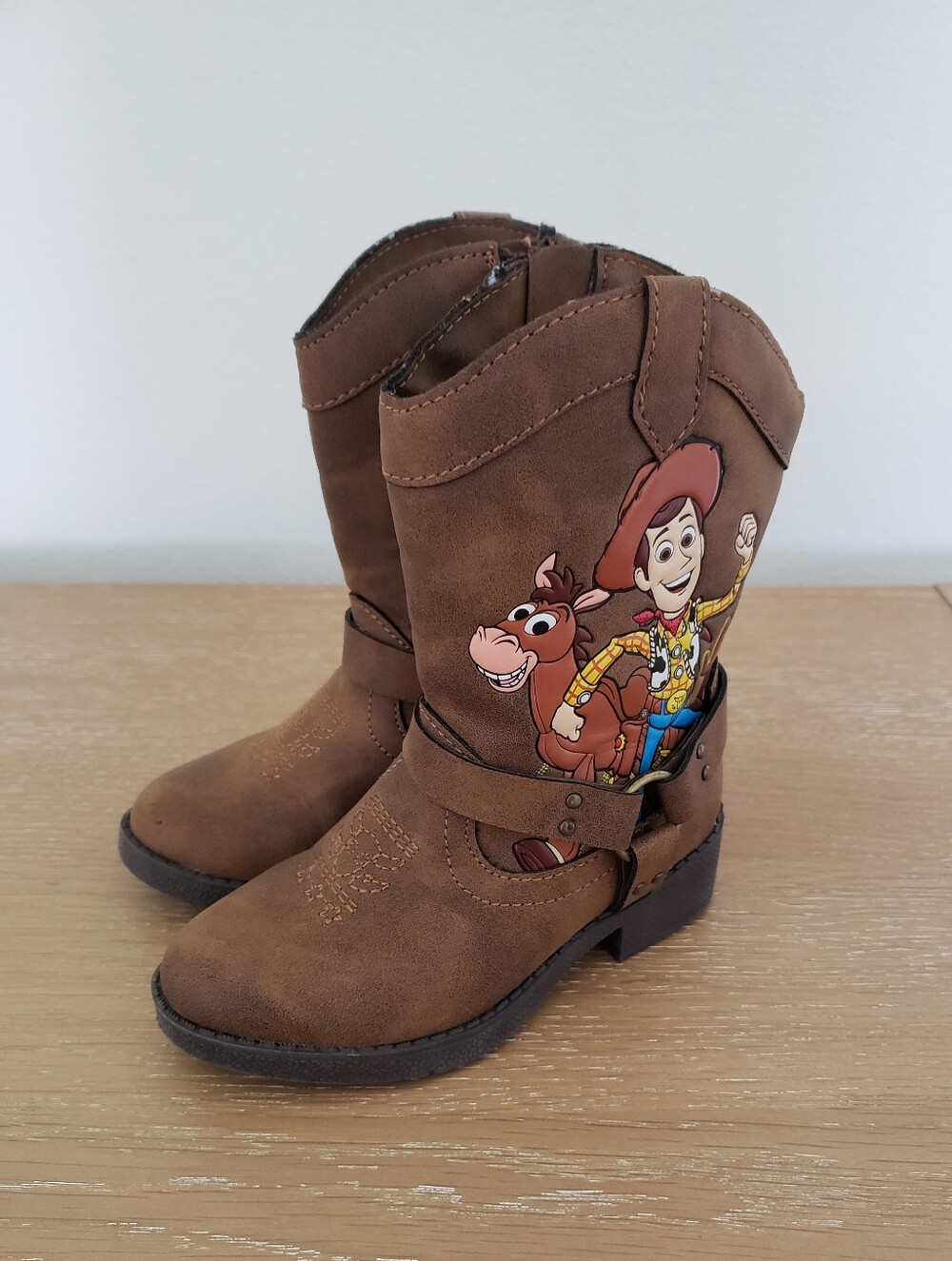 Toddler Boys Toy Story Brown Boots with Woody Graphic